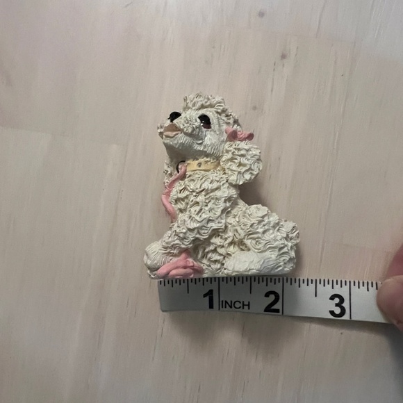 Vintage 1992 Enesco White Poodle Resin Figurine with Pink Bow - Picture 8 of 8